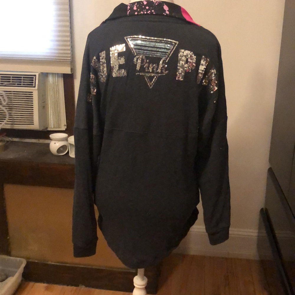 Pink Victoria’s Secret pullover sweatshirt with buttons and sequins - Picture 6 of 9